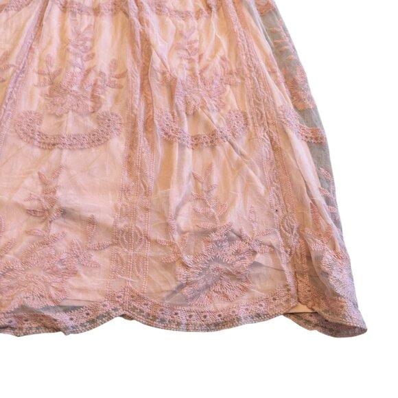 PinkBlush Pink Lace Maxi Dress Short Sleeve Maternity Photo Shoot Size XL Womens - Picture 12 of 13